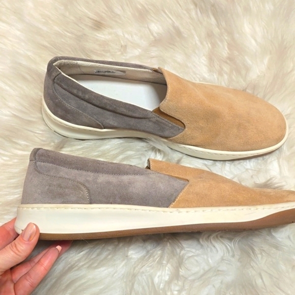 ELEVENTY Suede Slip-On Sneakers 2 tone gray beige 44 - Picture 6 of 12